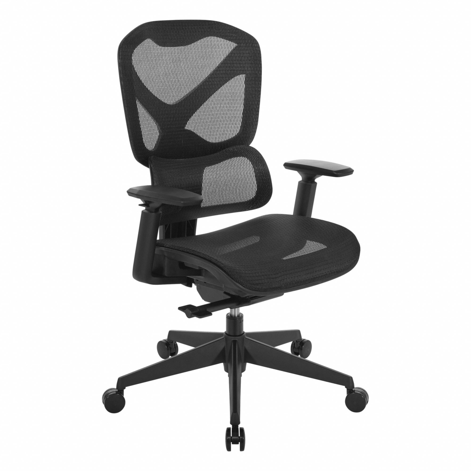Office Chair: Work Smart, Black, Mesh Material, 23 in Back Ht, 20 in Seat Wd