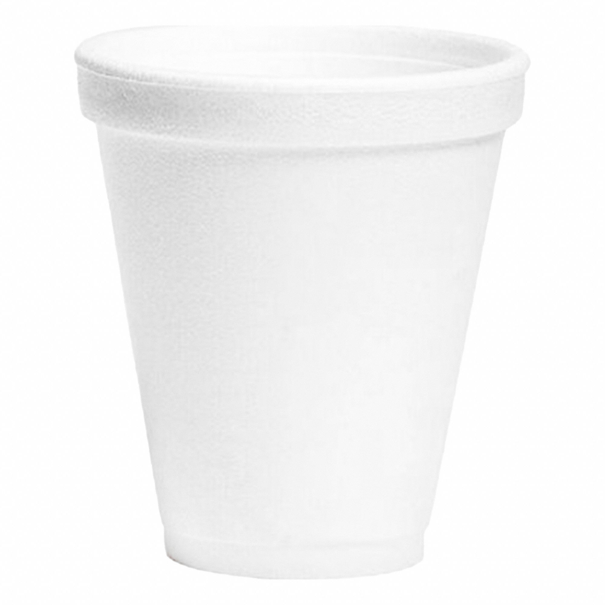 Disposable Cup: 6 oz Capacity, White, Plastic, Unwrapped, Patternless, 1, 000 PK