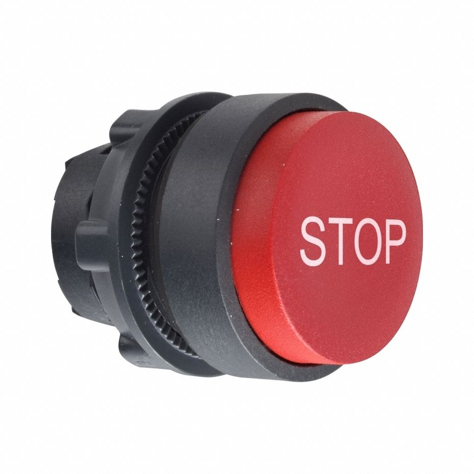 Extended Push Button: Red, 22 mm Mounting Size, Non-Metallic, Momentary