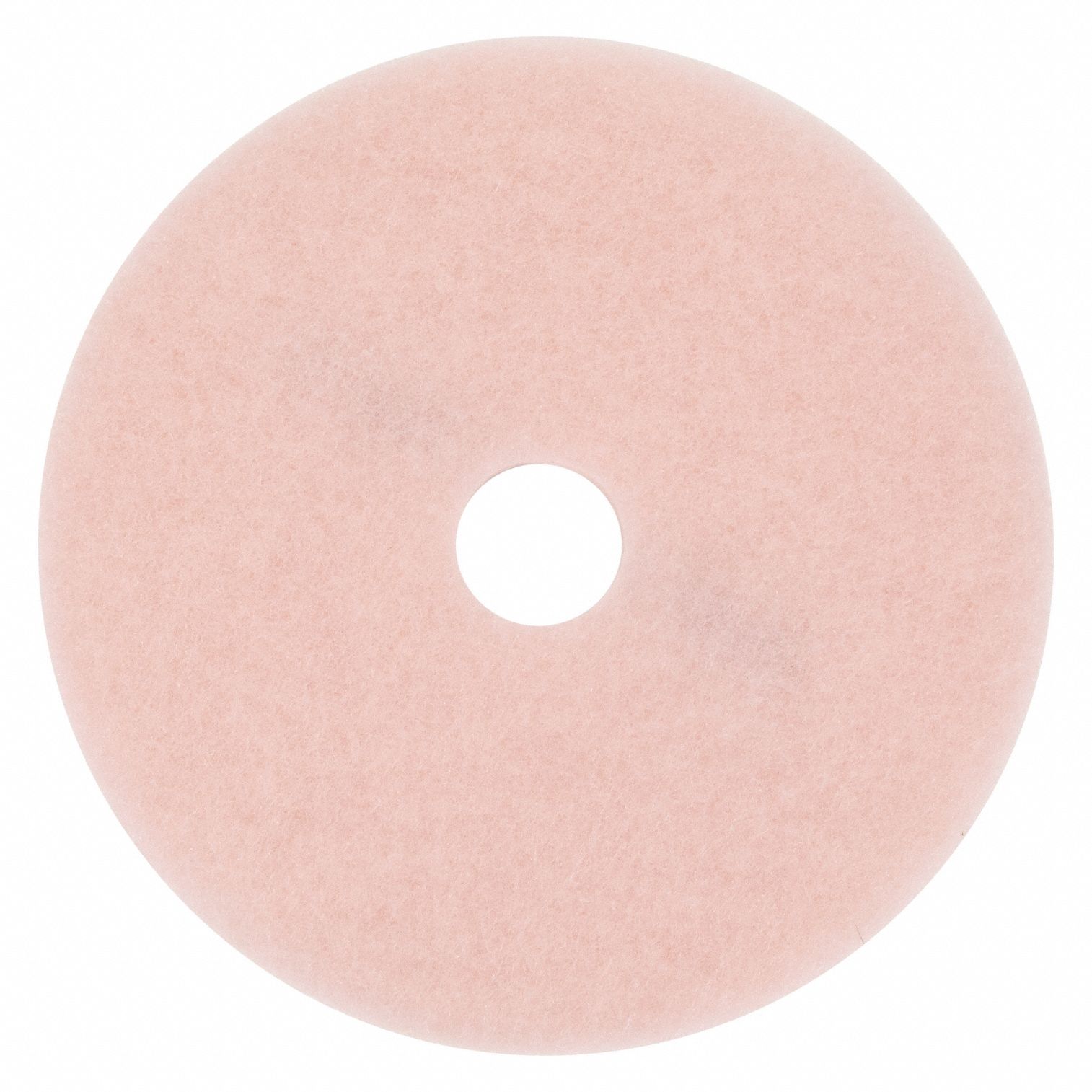 Burnishing Pad: Pink, 17 in Dia, Polyester, 3, 000 RPM Max Speed, Round, 1 in Thick, 5 PK