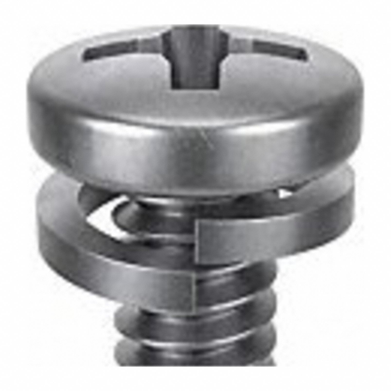 SEMS Screw: Split Lock, #8-32 Thread Size, 3/4 in Lg, Stainless Steel, Passivated, Pan, 10 PK