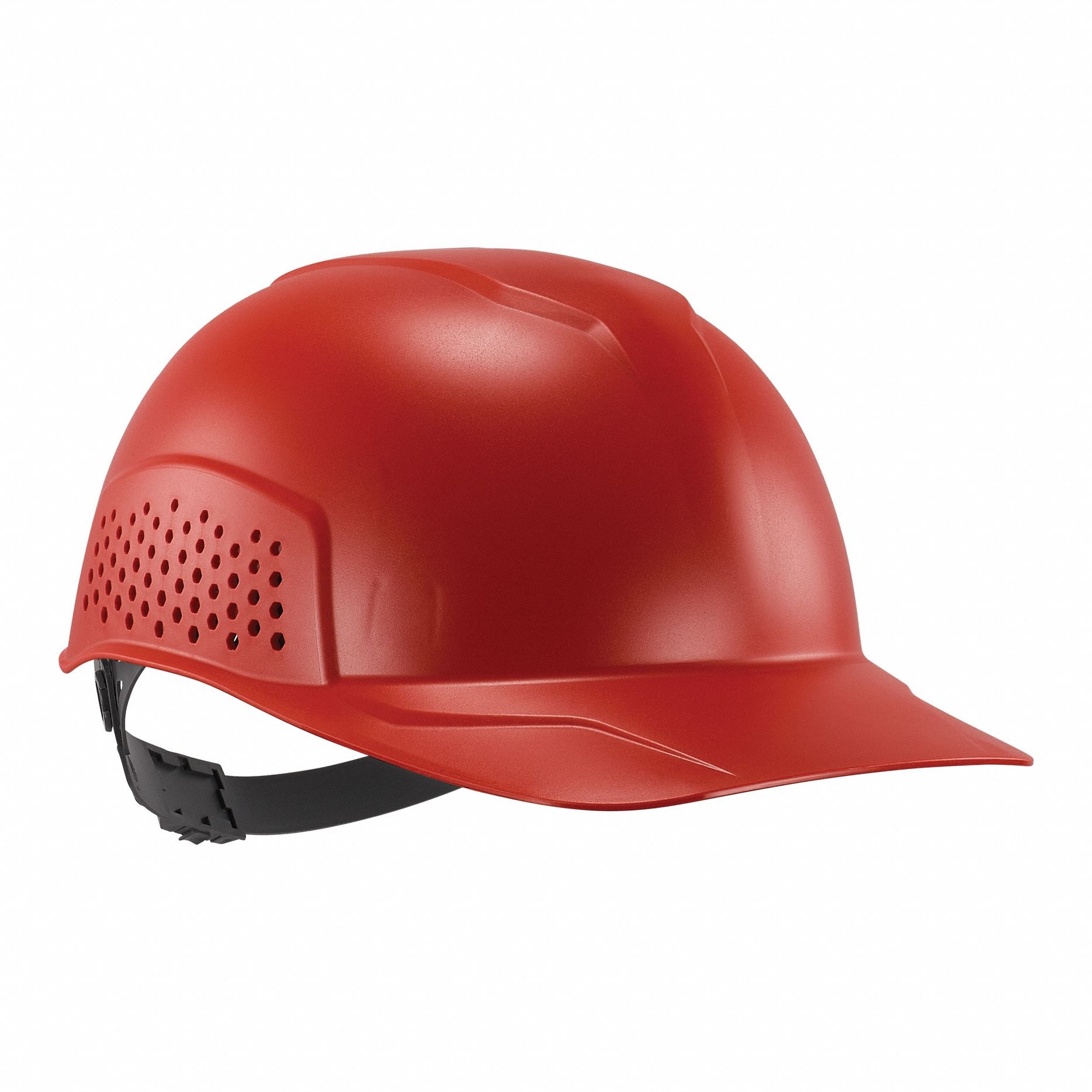 Bump Cap: Red, Ratchet, Head Protection Venting, Polyethylene, SKULLERZ BY ERGODYNE, Solid