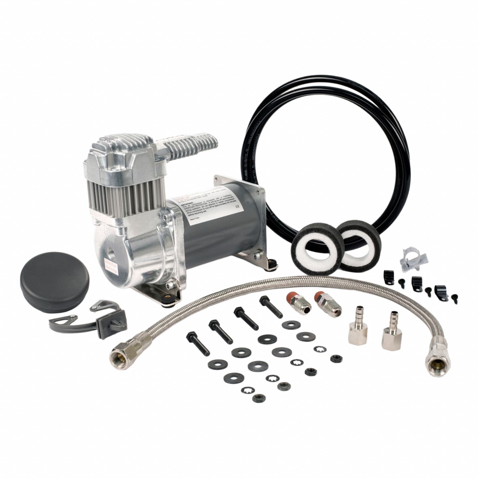 Portable Air Compressor: Oil Free, Tankless, 0.18 hp, 0.49 cfm @ 90 psi, 12V DC