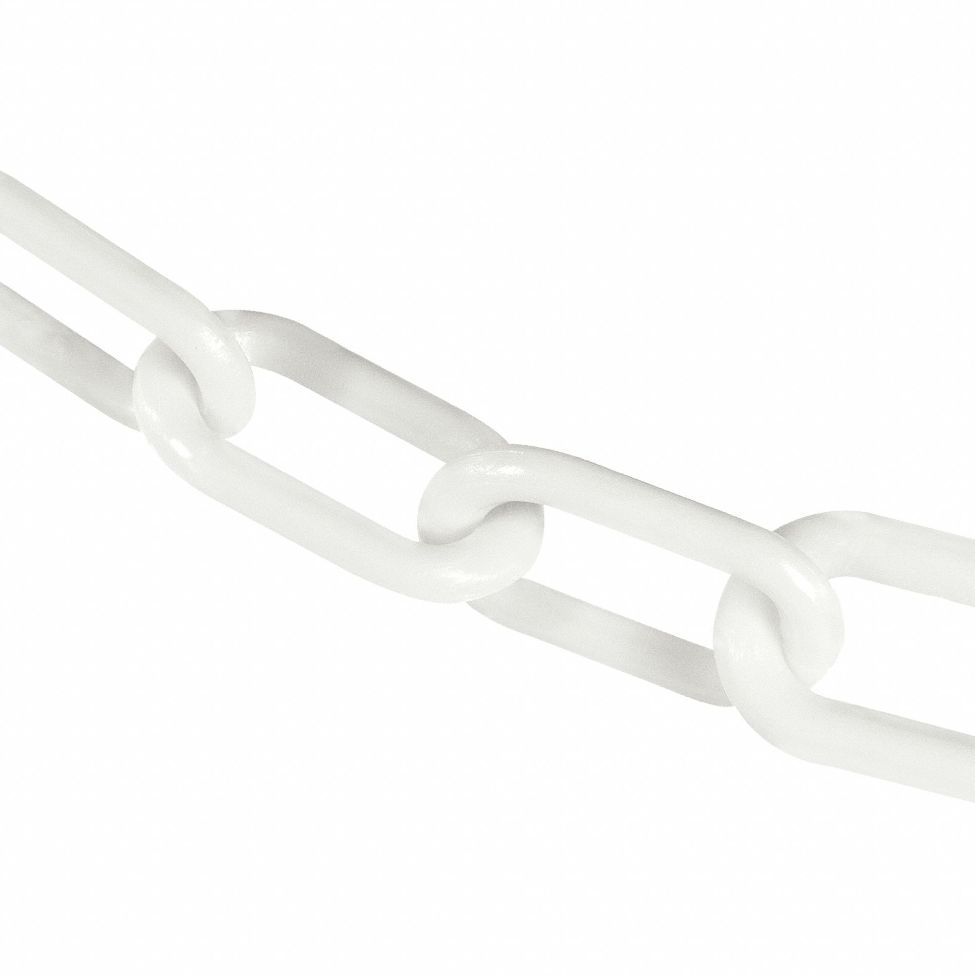 PLASTIC CHAIN,3 IN X 100 FT,WHITE