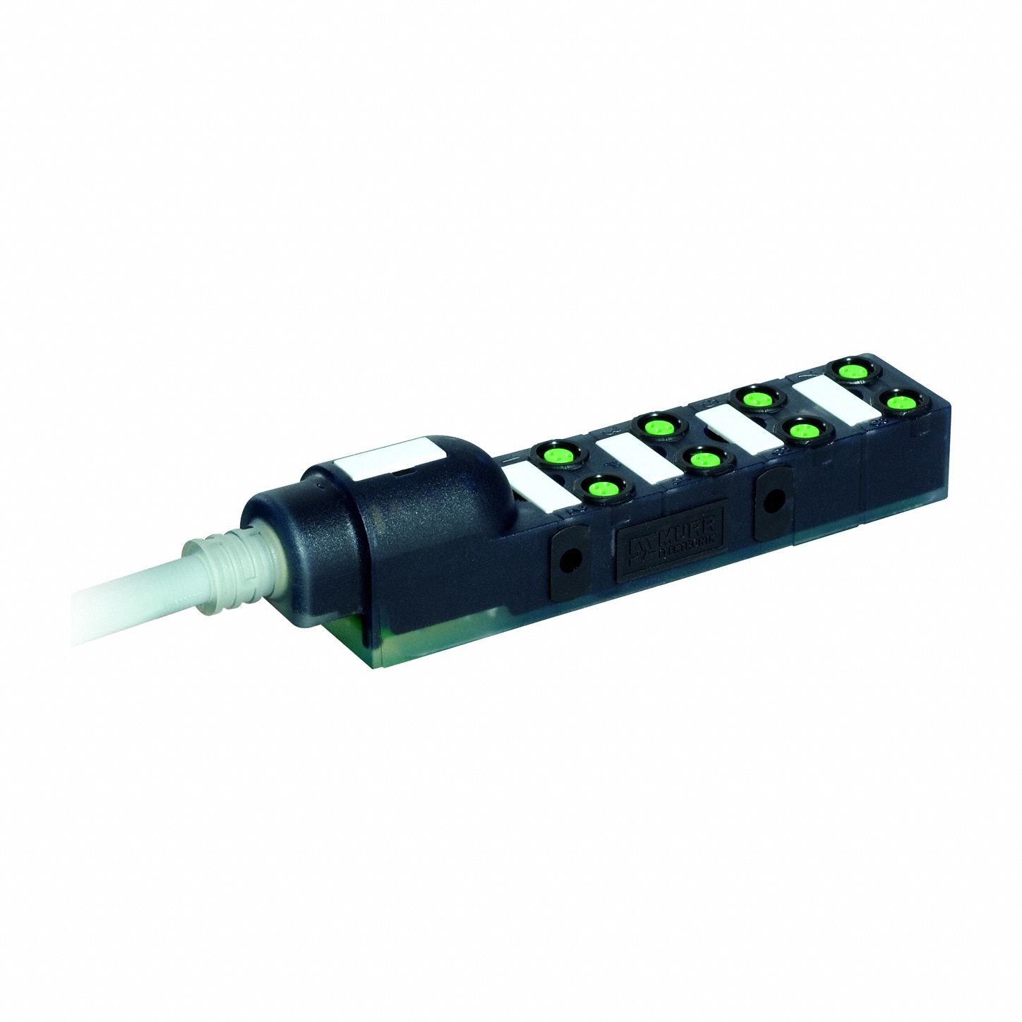 Distribution Box: EXACT8, 8 Ports, 3 Pole M8 Female, 5 m Cable Lg, Gray PUR