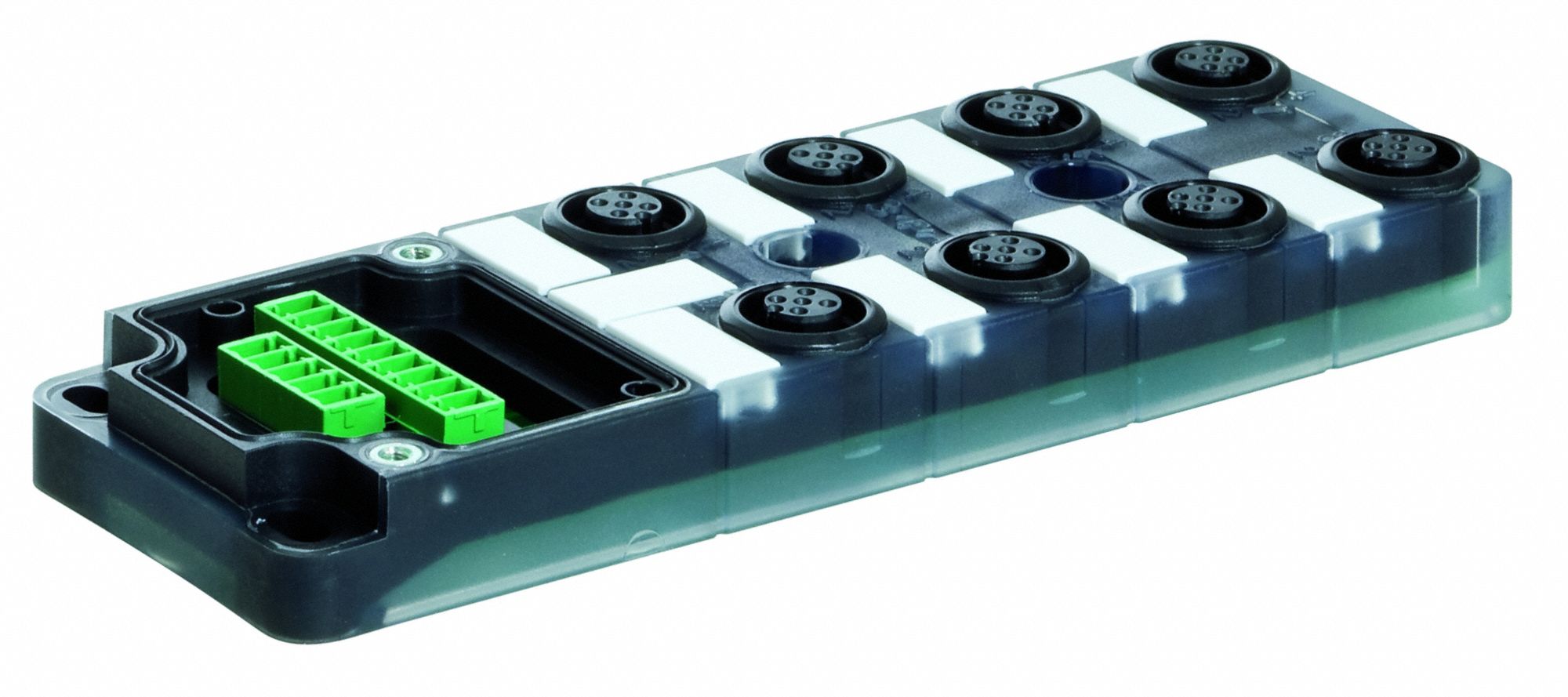 Distribution Box: EXACT12, 8 Ports, 4 Pole M12 Female, 4 A Current Rating per Port