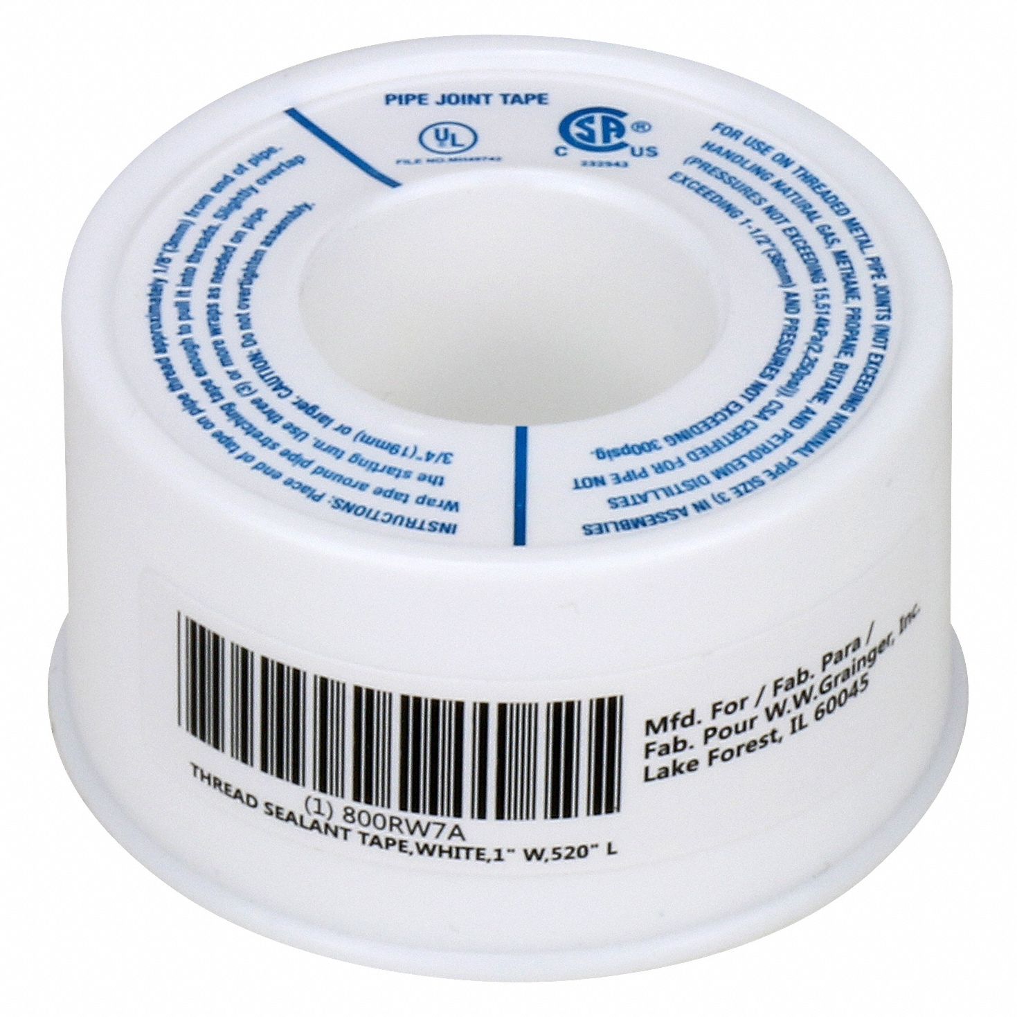 THREAD SEALANT TAPE,WHITE,1in W,520in L