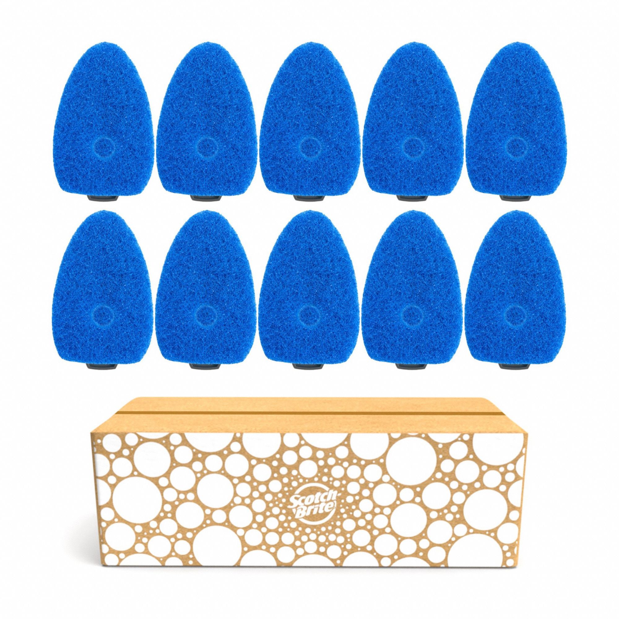 Non-Scratch Dish Wand Refills: Cellulose, 7 1/4 in Lg, 2 3/8 in Wd, 1 1/4 in Ht, 10 PK