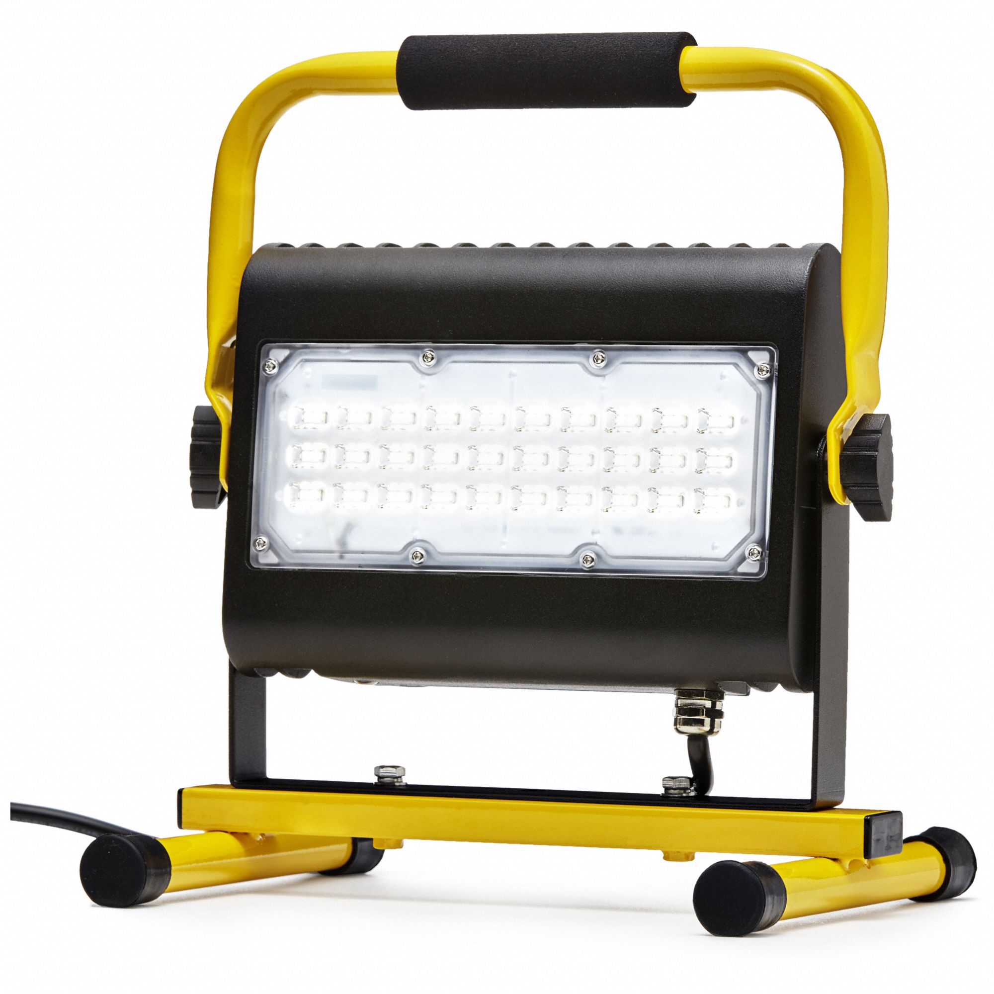 JOB SITE LIGHT, 1 LAMP HEAD, 4800 LUMENS, 50000 HR, IP 65, 120 V, 50 W, YLW, 5 FT, 11 1/2 IN, PC