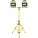JOB SITE LIGHT, 2 LAMP HEADS, 3000 LUMENS, 50000 HR, IP 65, 120 V, 30 W, YLW, 5 FT, 70 51/64 IN, PC