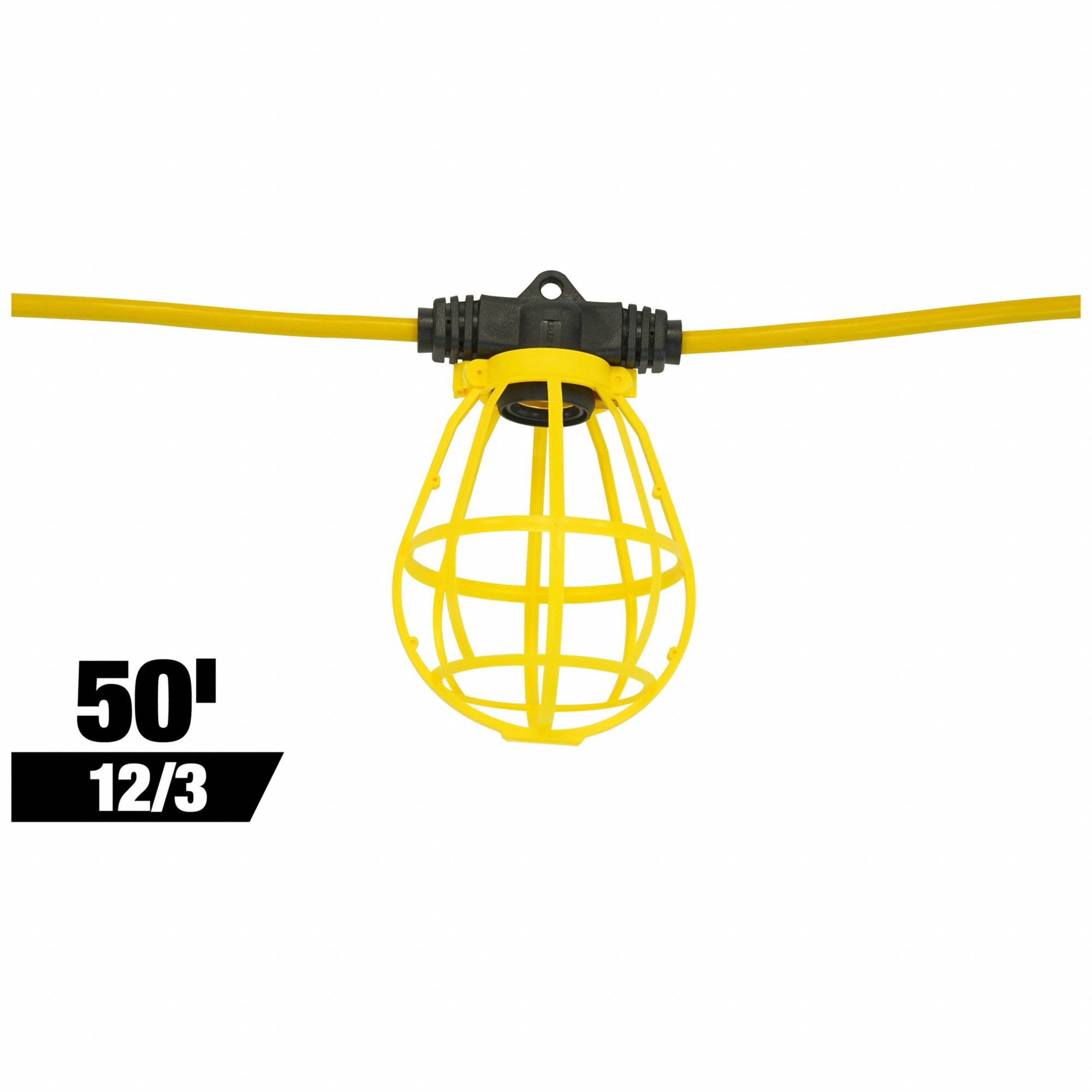 String Light: Bulb Dependent, Corded, String Light, 50 ft Power Cord Lg, 120V AC, Eye Hole