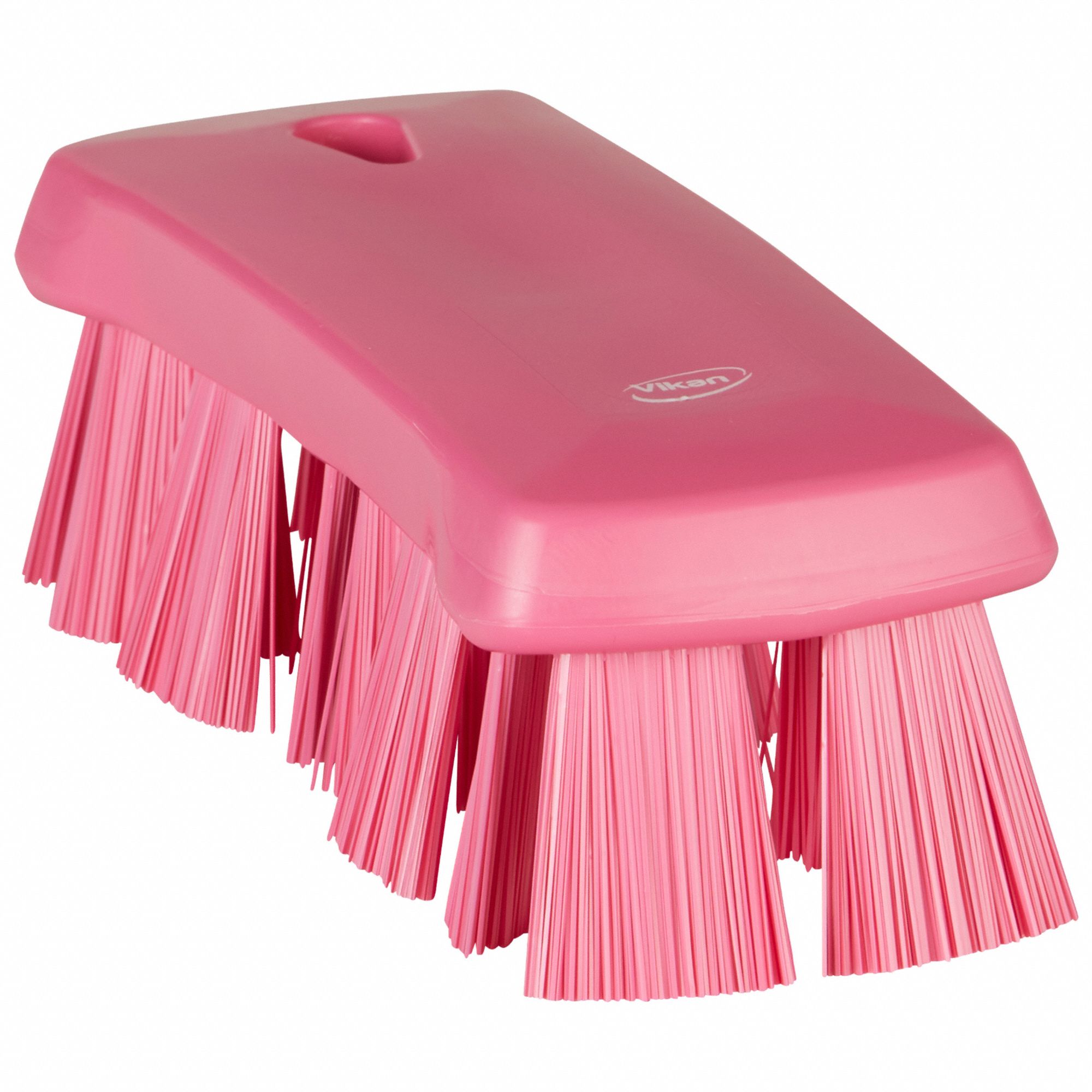 Scrub Brush: Stiff, Polypropylene, 6 7/8 in Brush Lg, 6 7/8 in Handle Lg, 2 5/8 in Head Wd