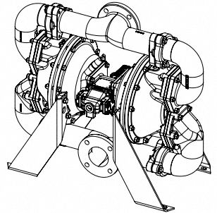 SANDPIPER Air Operated Double Diaphragm Pump: Stainless Steel Body, 3 in, Flange Connection, 297 gpm (MPN HDF3,DB1S.). Key specifications — Brand: SANDPIPER; Seat Material: SS; Check Valve Material: Buna-N.