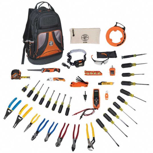 KLEIN TOOLS Electricians Tool Kit 41 Pieces, Backpack 2VZC180141