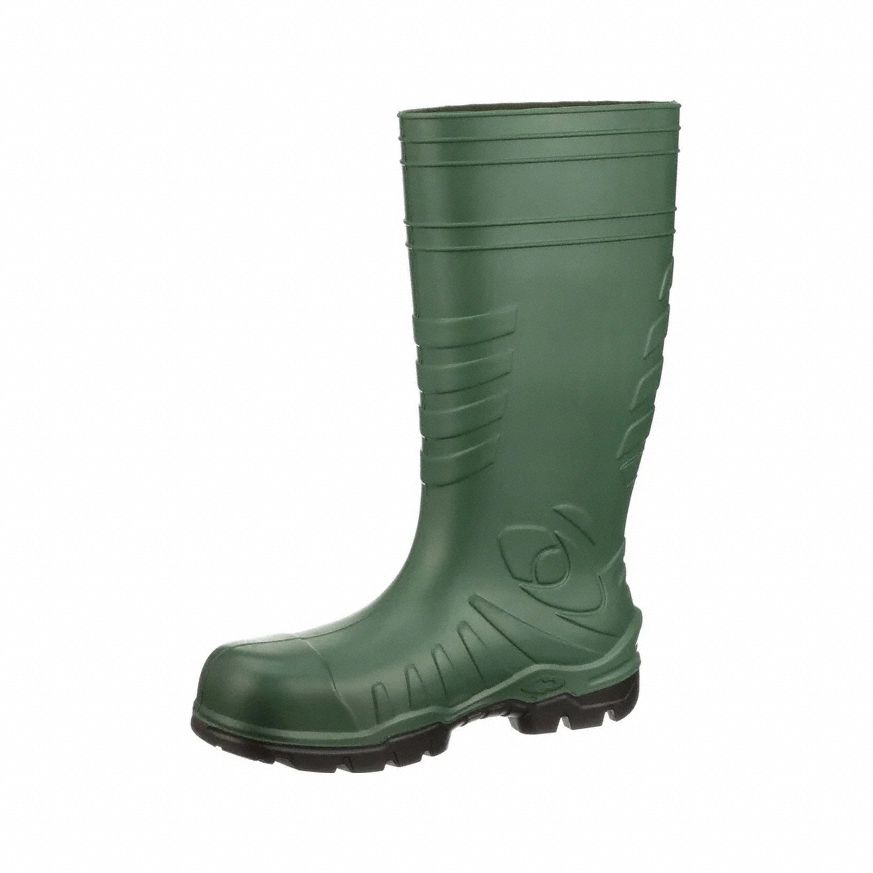 Rubber Boot: 10 Size, Knee Footwear, Composite, Green, Polyurethane, Polyurethane