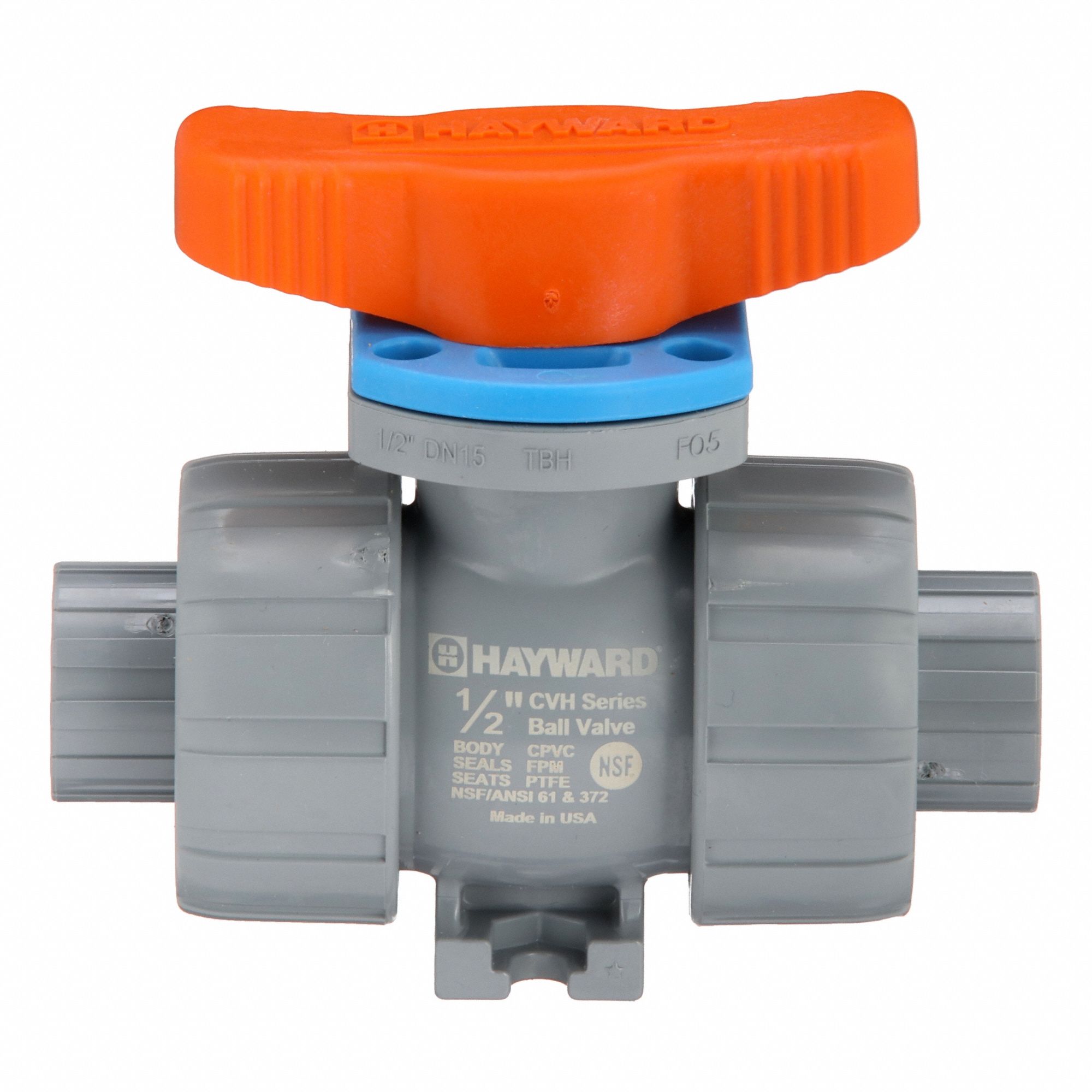 Manual Two-Way Ball Valve: 1/2 in Pipe Size, True Union - Socket & FNPT, CPVC, 60°F to 215°F