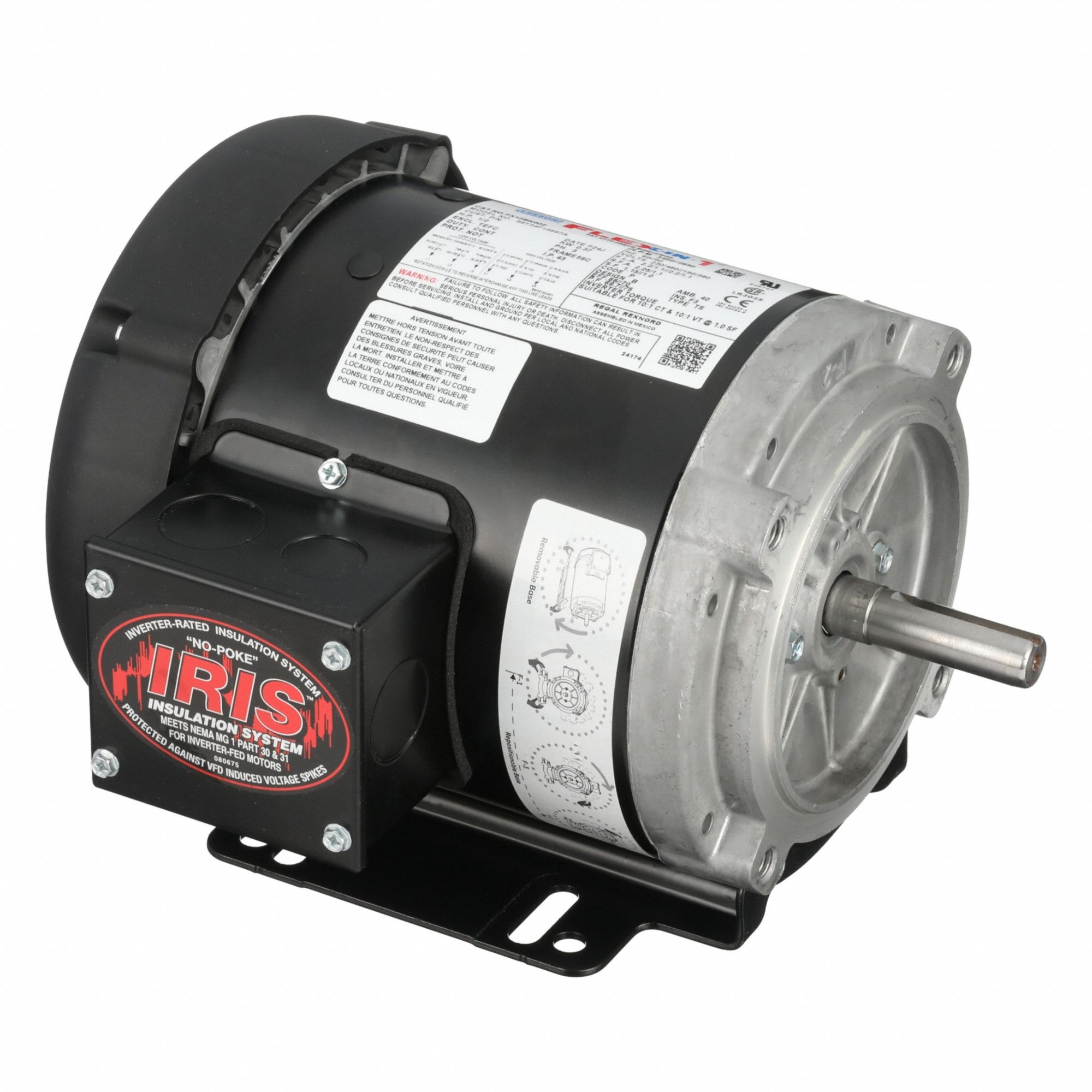LEESON General Purpose Motors: C-Face/Universal Mount, Totally Enclosed Fan Cooled, 1/2 hp (MPN 056T34F15667). Key specifications — Brand: LEESON; Nameplate Voltage @ 60 Hz: 208-230/460V AC; Full Load Current @ 60 Hz: 2.0-2.2/1.1 A; Nameplate RPM @ 60 Hz: 3,450 RPM; Motor Enclosure: TEFC.