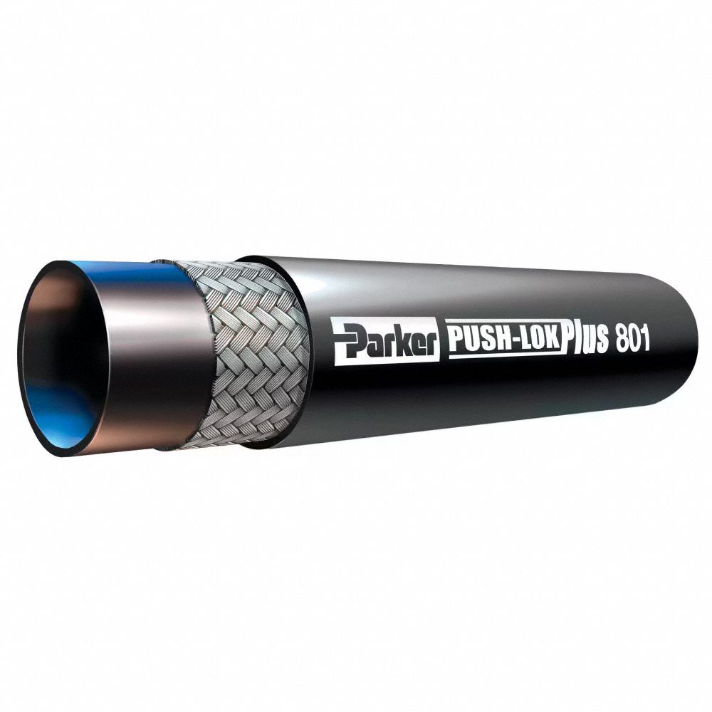 Hydraulic Hose: 200 psi, 1 in Hose Inside Dia., 1 9/32 in Hose Outside Dia., 10 ft Hose Lg, Black