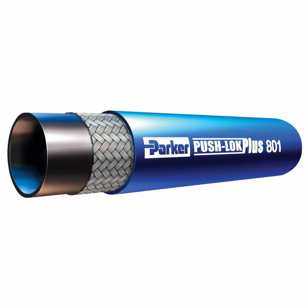 Air Hose: 1 in ID, MNPTF x FJIC, 12 ft Lg, Blue, 1 in x 1 in Fitting Size, Synthetic Rubber