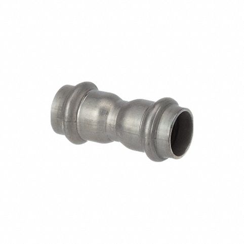 Crimp Coupling Fitting: Straight, Press-fit x Press-fit, Rolled Center Stop, 10 PK