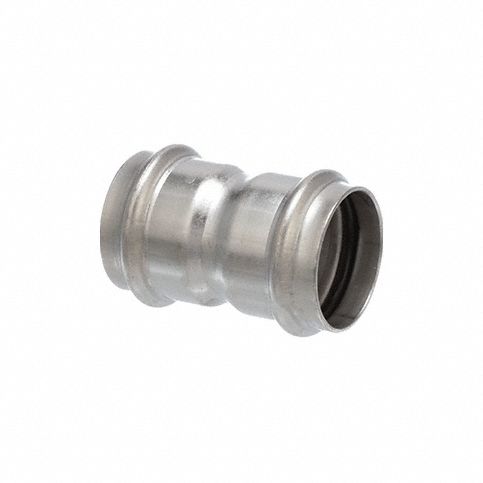 Crimp Coupling Fitting: Straight, Press-fit x Press-fit, Rolled Center Stop, EPDM