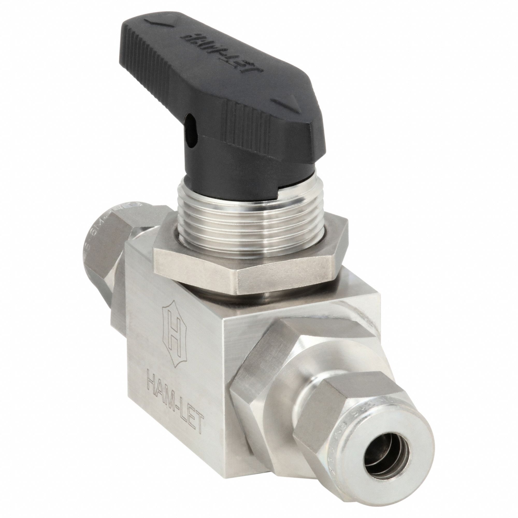 Manual Two-Way Ball Valve: 1/4 in, 316 Stainless Steel, Straight, Compression x Compression