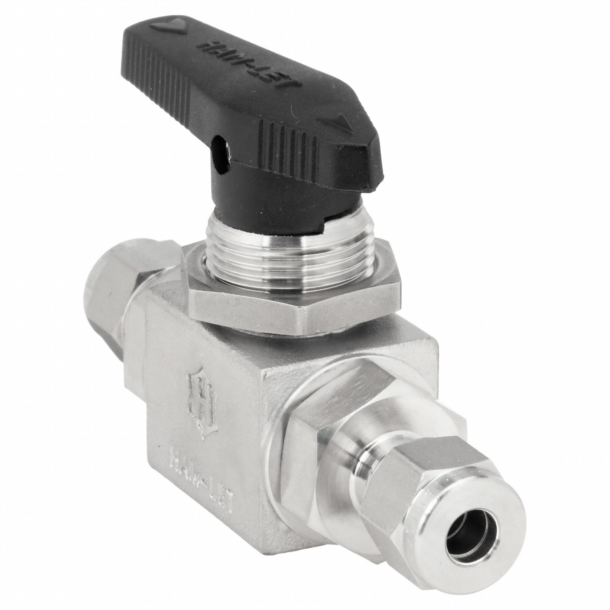 Manual Two-Way Ball Valve: 1/4 in, 316 Stainless Steel, Straight, Compression x Compression