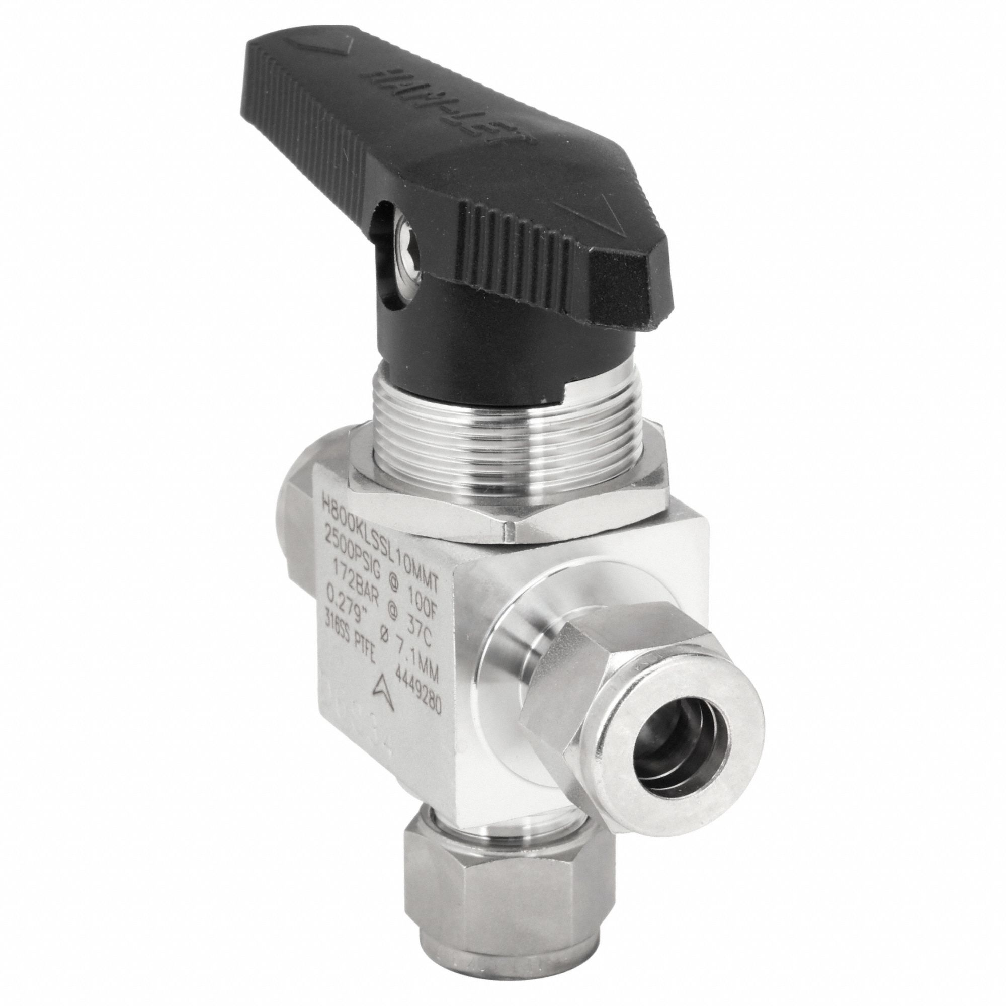 Manual Three-Way Ball Valve: 10 mm, Compression x Compression x Compression