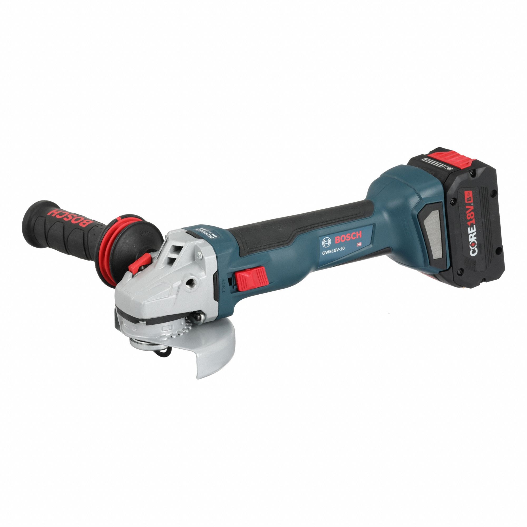 Angle Grinder Kit: 5 in Wheel Dia, Brushless Motor, 8.0 Ah, 18V DC, Flathead, Barrel Grip Grip