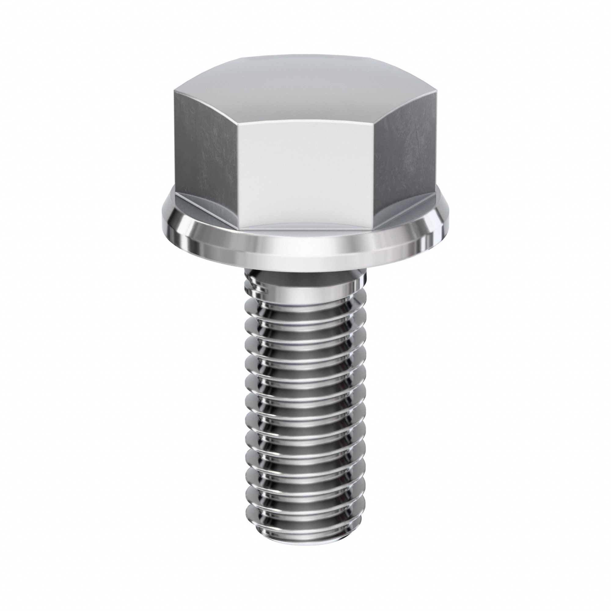 Hygienic Hex Head Screw: Stainless Steel, Fully Threaded, M3, 8 mm Lg, 316L, Coarse