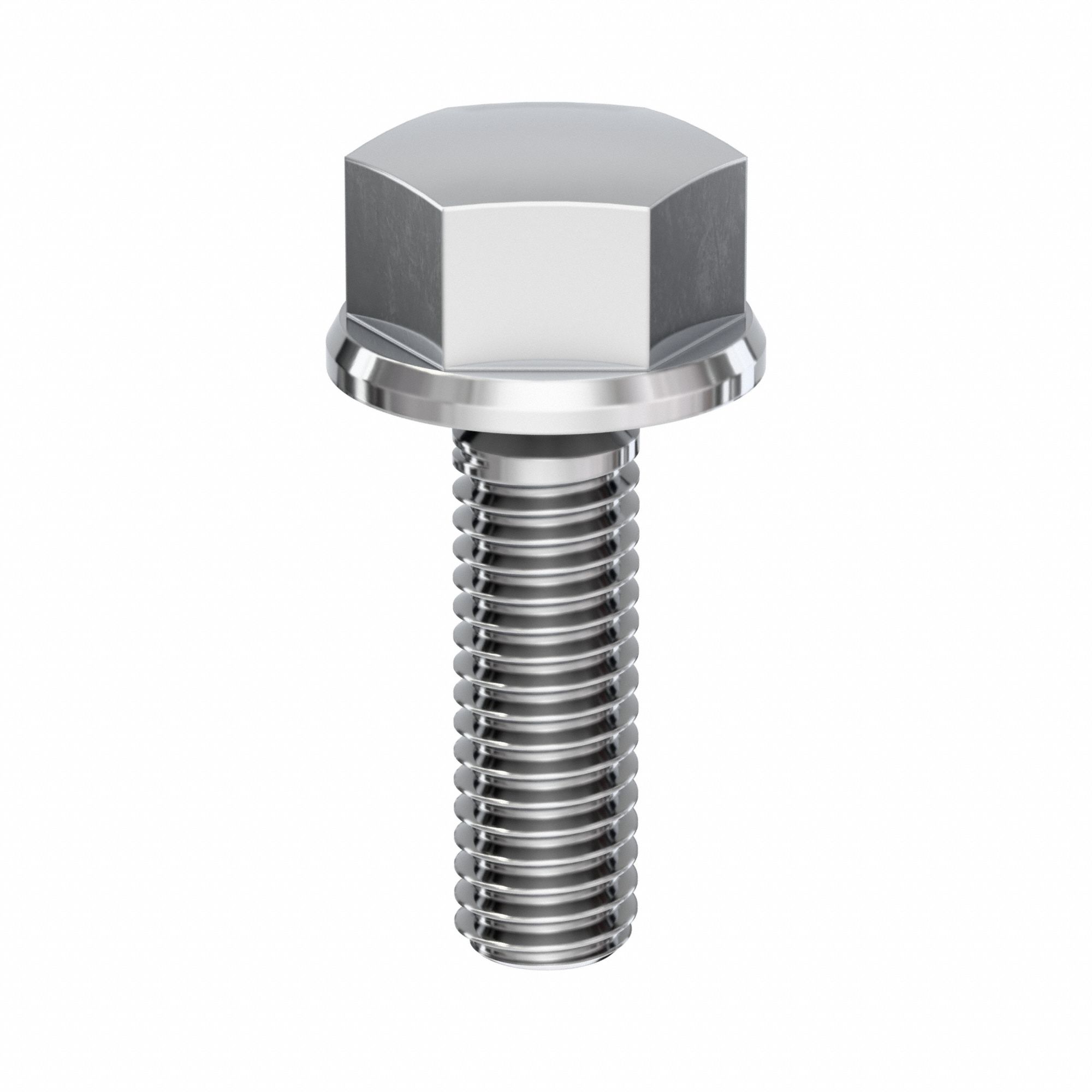 Hygienic Hex Head Screw: Stainless Steel, Fully Threaded, M3, 10 mm Lg, 316L, Coarse