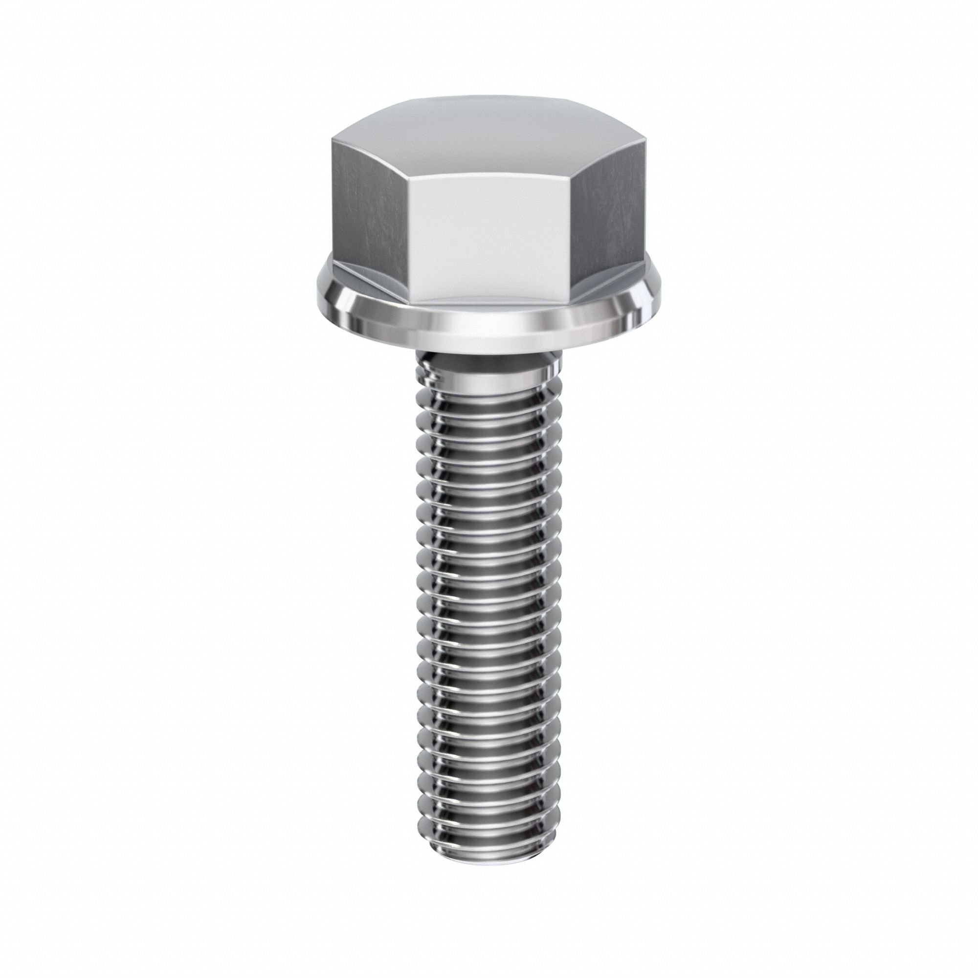 Hygienic Hex Head Screw: Stainless Steel, Fully Threaded, M3, 12 mm Lg, 316L, Coarse