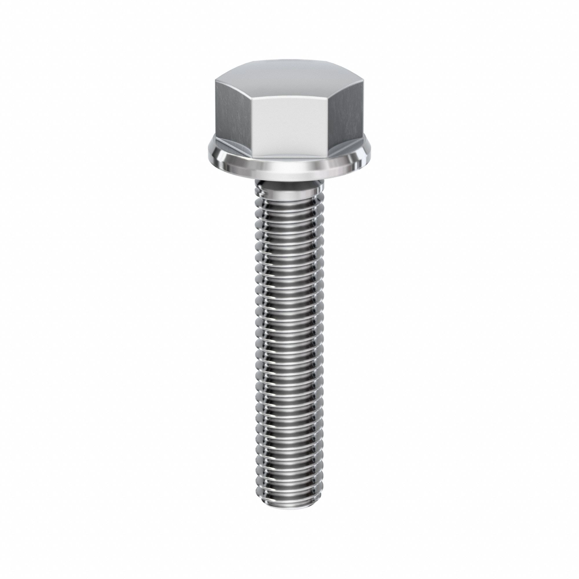 Hygienic Hex Head Screw: Stainless Steel, Fully Threaded, M3, 16 mm Lg, 316L, Coarse