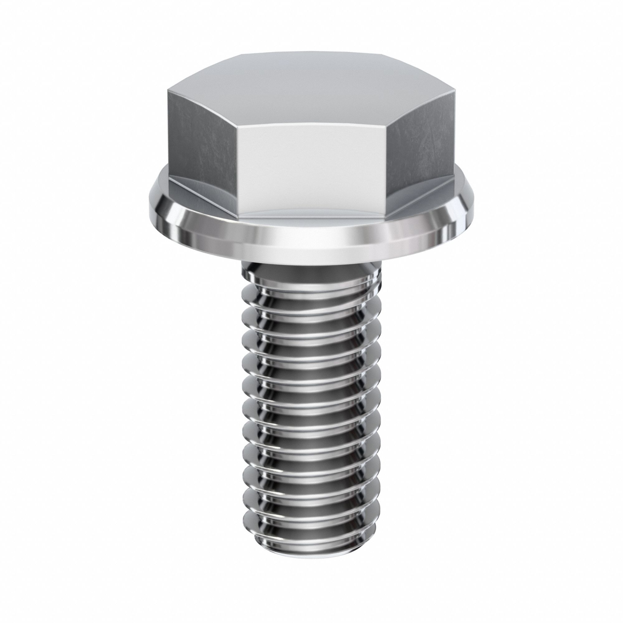 Hygienic Hex Head Screw: Stainless Steel, Fully Threaded, M4, 10 mm Lg, 316L, Coarse