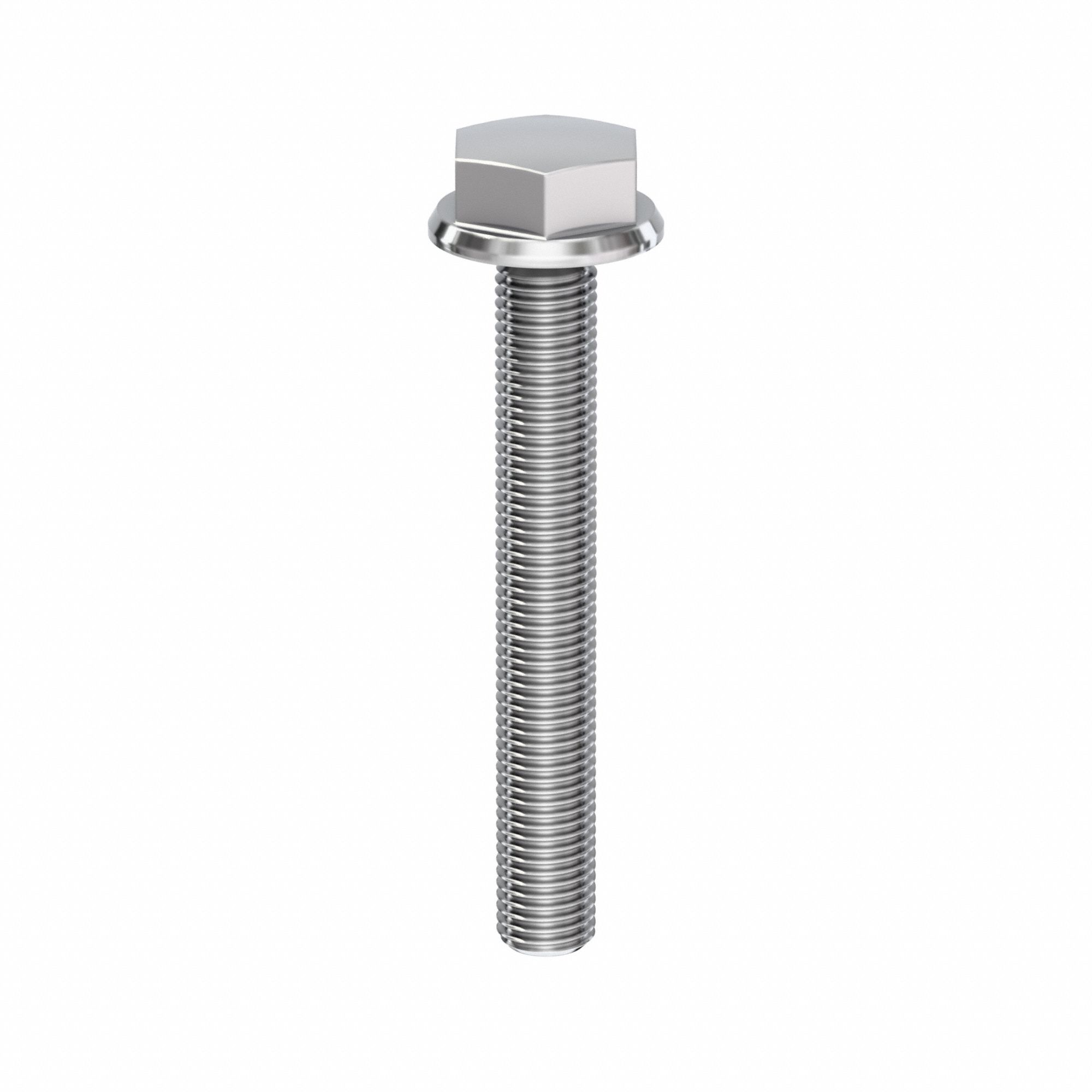 Hygienic Hex Head Screw: Stainless Steel, Fully Threaded, M4, 30 mm Lg, 316L, Coarse