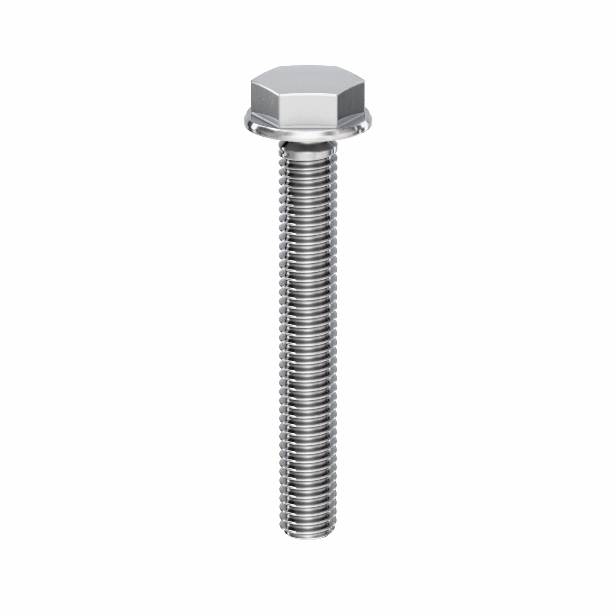 Hygienic Hex Head Screw: Stainless Steel, Fully Threaded, M6, 45 mm Lg, 316L, Coarse