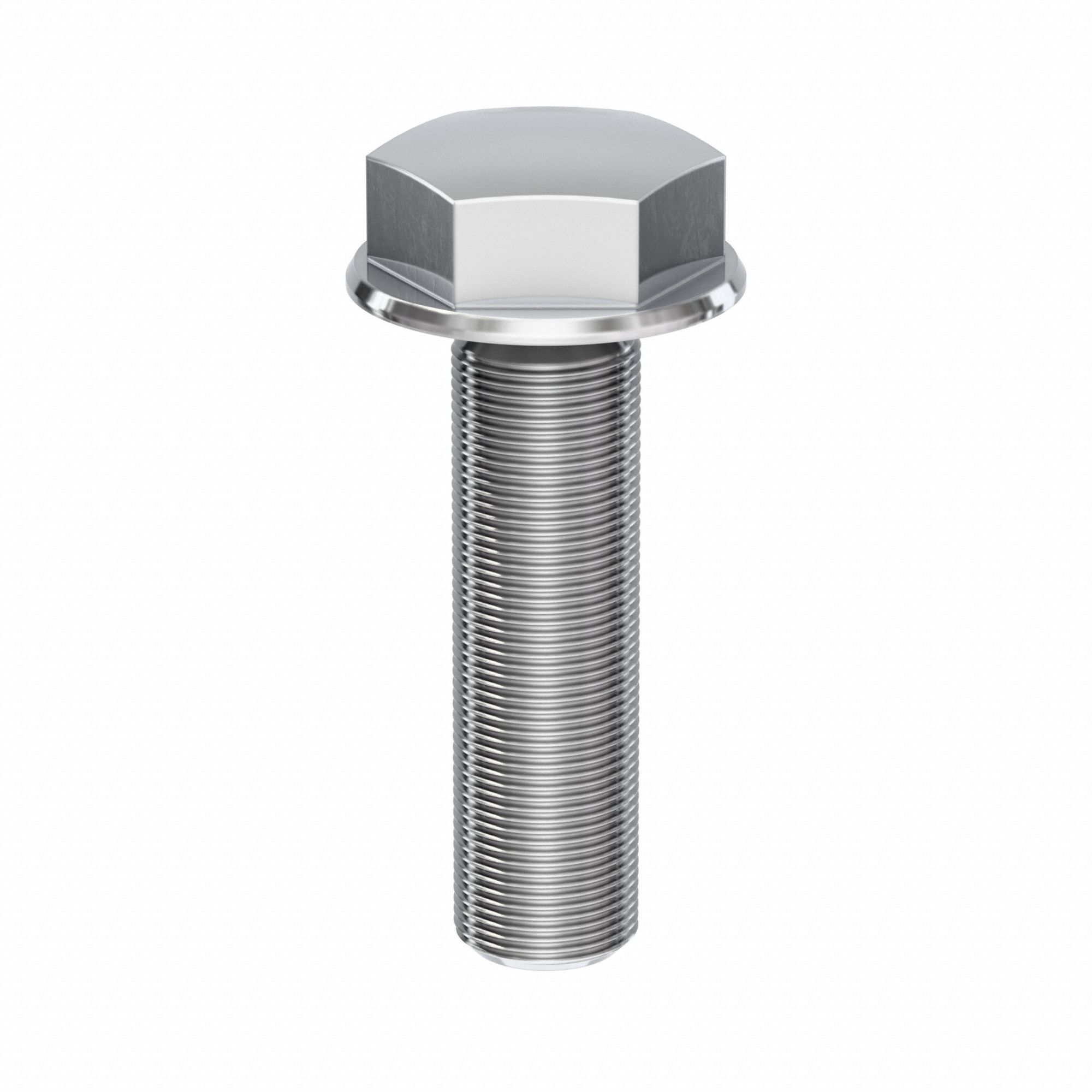 Hygienic Hex Head Screw: Stainless Steel, Fully Threaded, M8, 30 mm Lg, 316L, Coarse