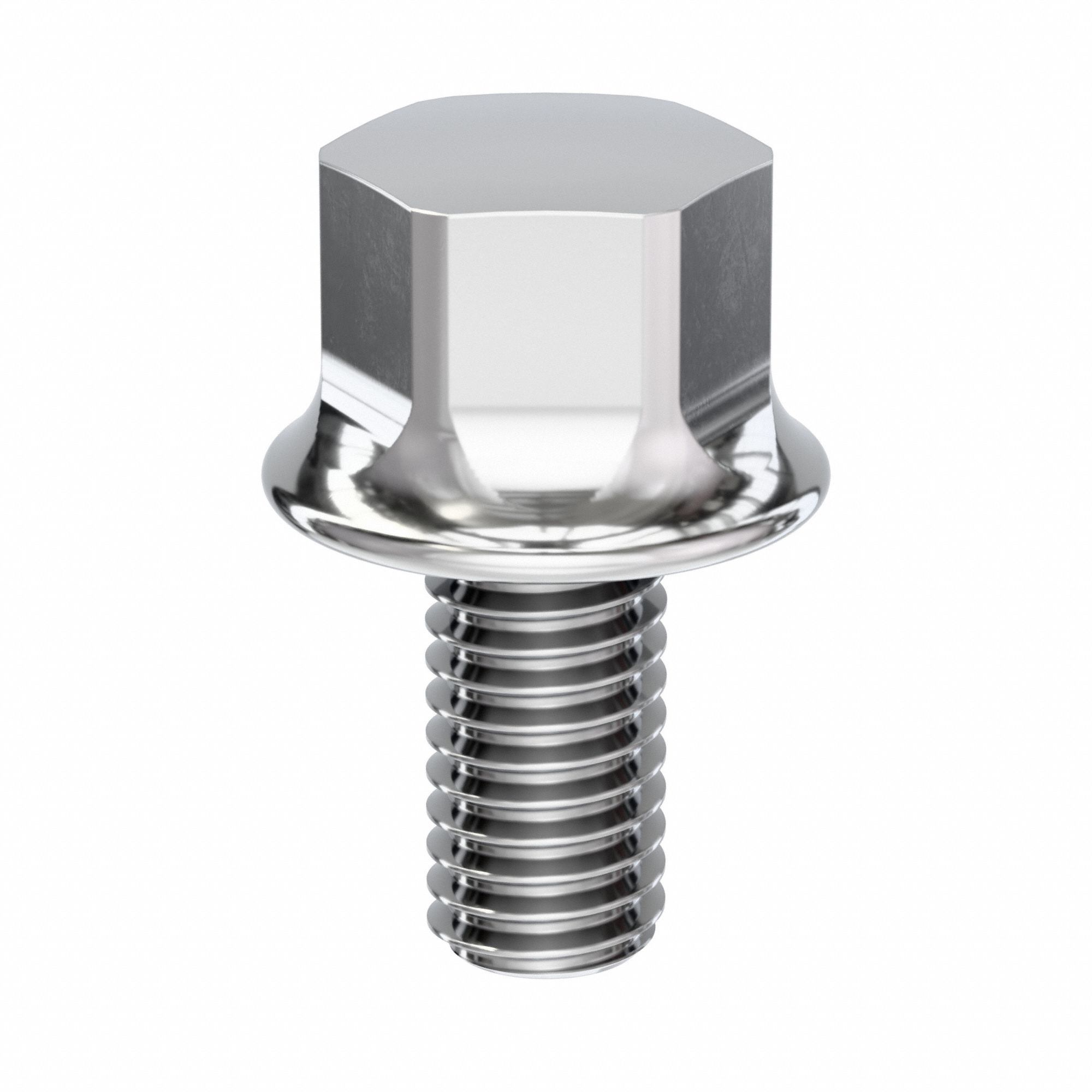 Hygienic USIT Hex Head Screw: Stainless Steel, Fully Threaded, M6, 12 mm Lg, 316L, Coarse