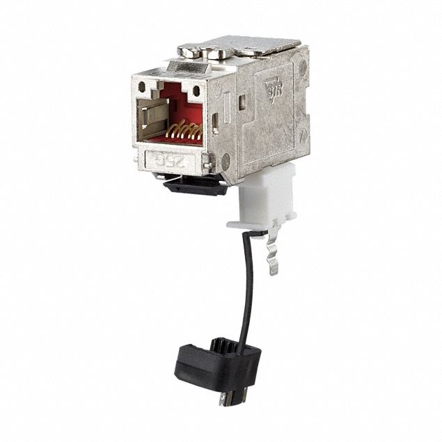 Keystone Module: Cat6A, Data/HDBaseT/Power, 8 Poles, Straight, Cable, Female Straight