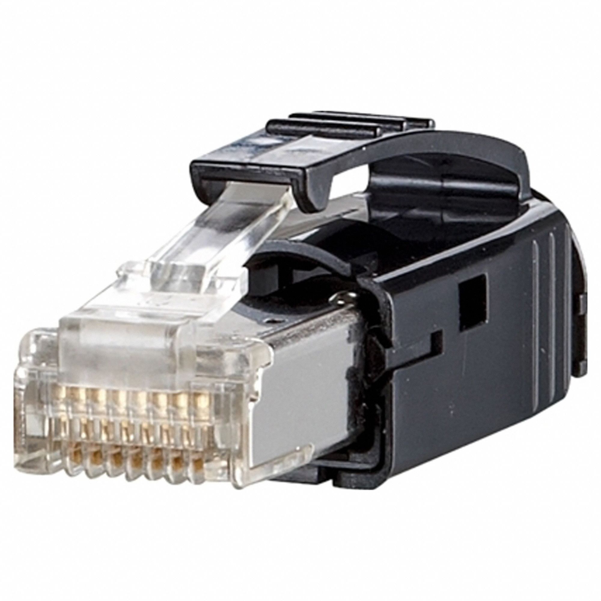 Plug: Cat6, Data/HDBaseT/Power, 8 Poles, Straight, Cable, Male Straight, Polycarbonate