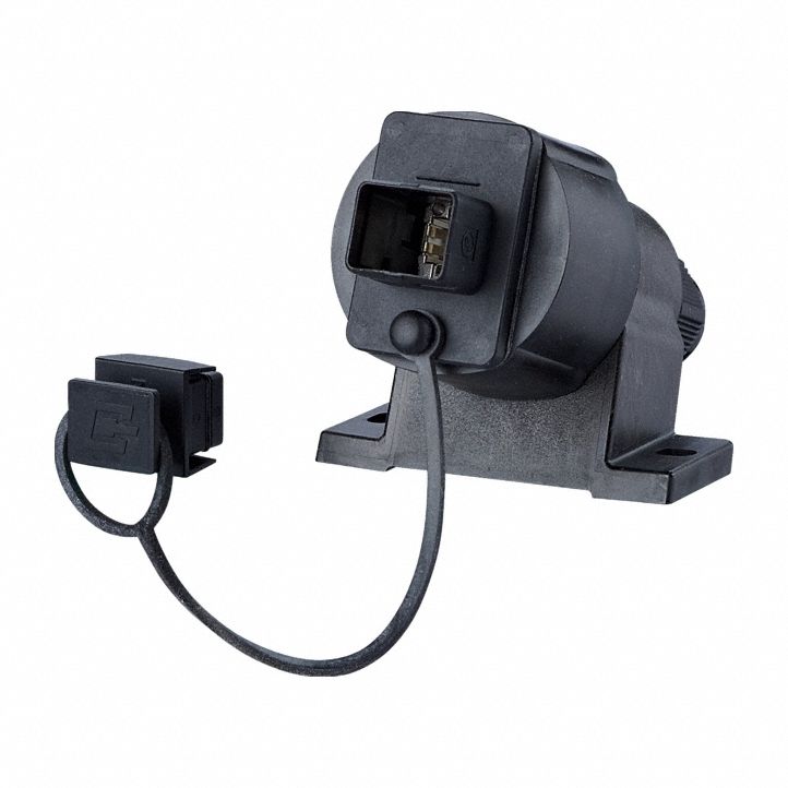 Wall Outlet: Cat6, Data/HDBaseT/Power, 8 Poles, Angled, Cable, Female Angled, IP67