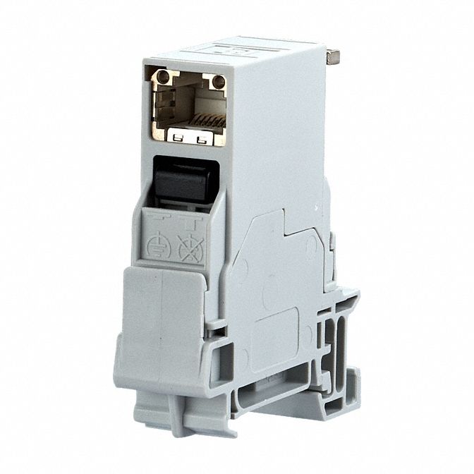 Terminal Rail Insert: Cat6, Data/HDBaseT/Power, 8 Poles, 90° Angled, Cable, Female