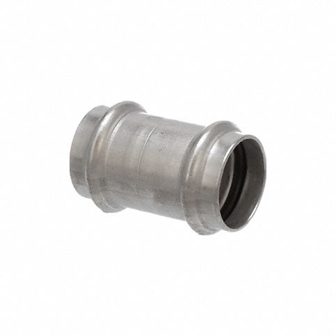 Crimp Coupling Fitting: 1 in CTS x 1 in Pipe x 1 in CTS x 1 in Pipe Size, EPDM, 5 PK