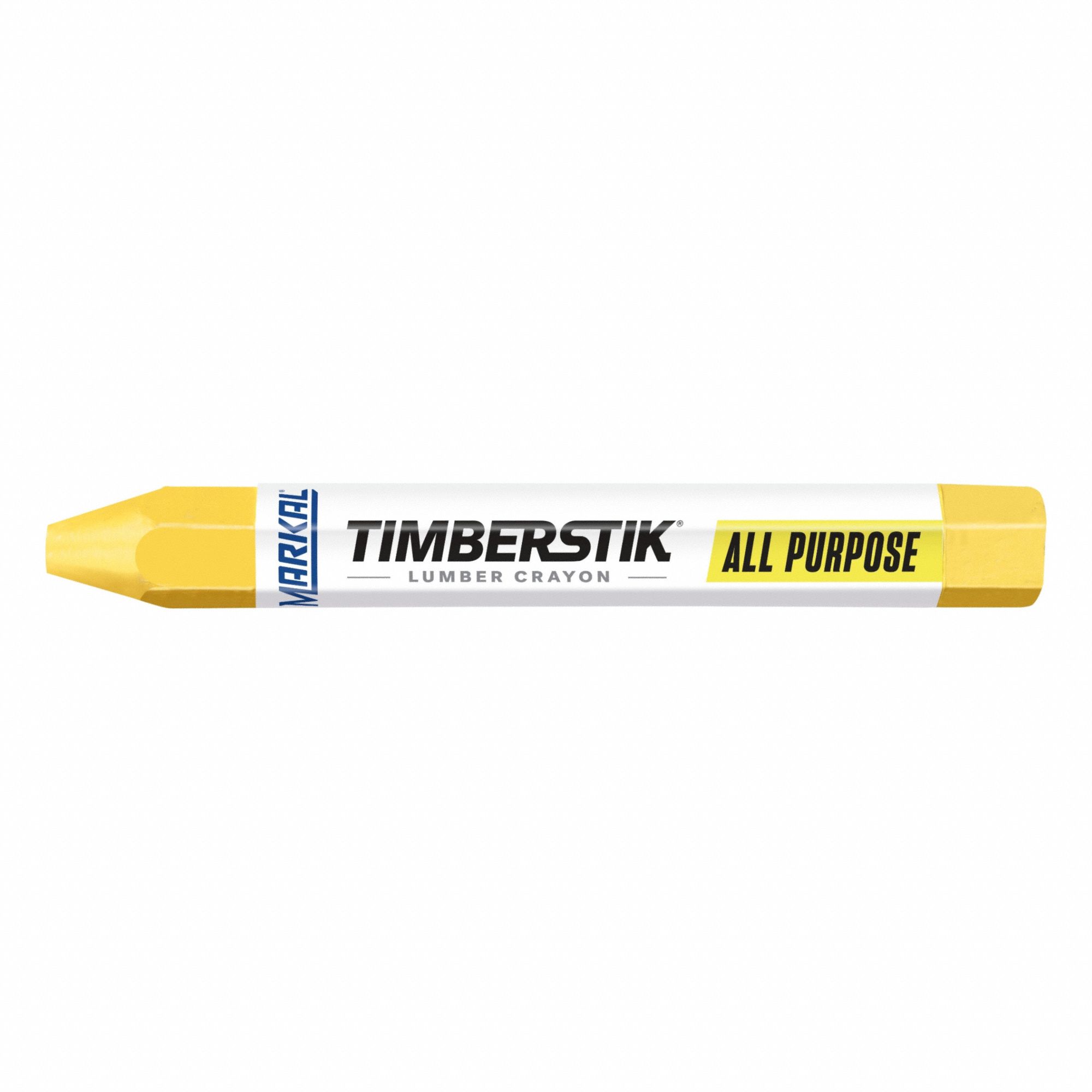 Marking Crayon: Clay, 12.7 mm Tip Wd, Soft, Paper, Yellow, -20°F  to 150°F, Yellow, 12 PK