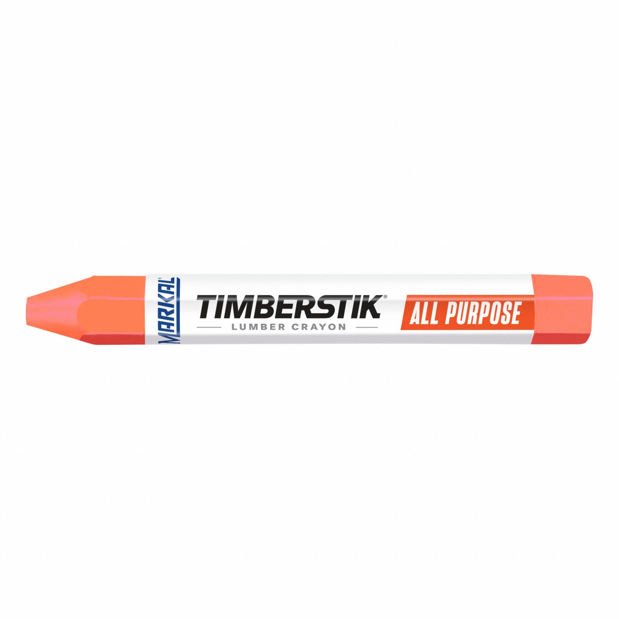 Marking Crayon: Wax, 12.7 mm Tip Wd, Soft, Paper, Orange, -20°F  to 150°F, Orange, 12 PK