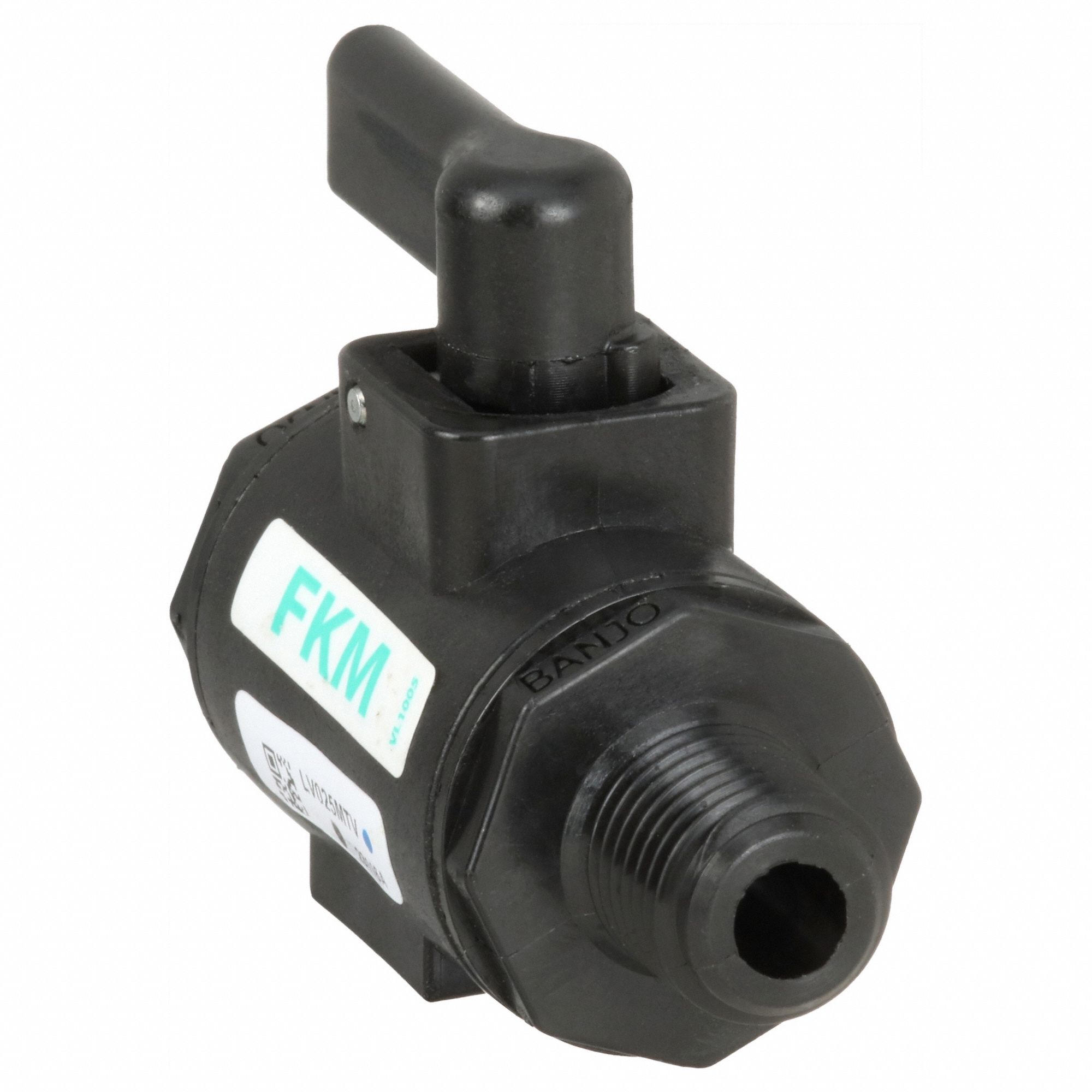 Manual Two-Way Ball Valve: 1/4 in, Polypropylene, Straight, MNPT x FNPT, Full Port Ball Port