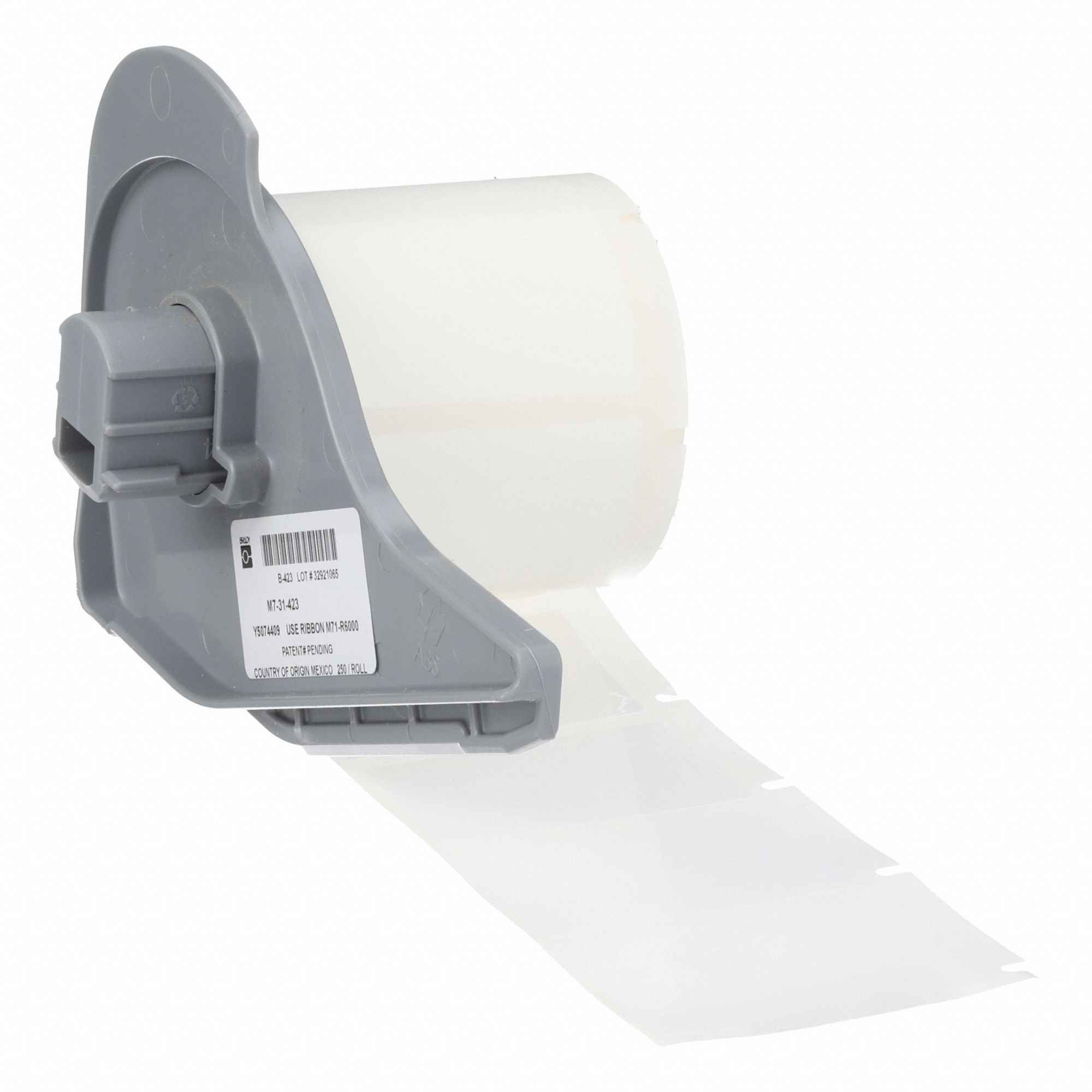 Pre-Cut Label Stock Roll: 1 in x 1 1/2 in, 1 1/2 in x 1 in, Polyester, White (Gloss), -94°F to 230°F