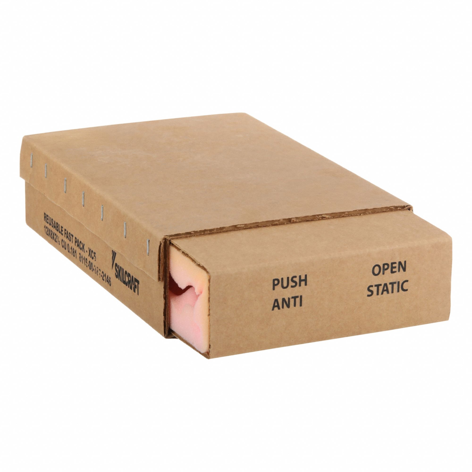 Shipping Box: 12 in Lg, 8 in Wd, 2 1/2 in Ht, Brown, Electronics