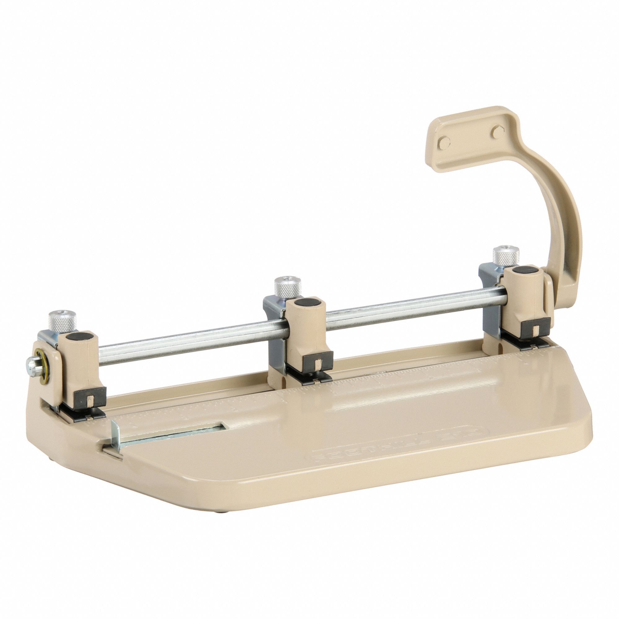 Manual Paper Hole Punch: 25 Sheet Capacity, 3 Holes Punched, Hole Dia 15 in, Metal