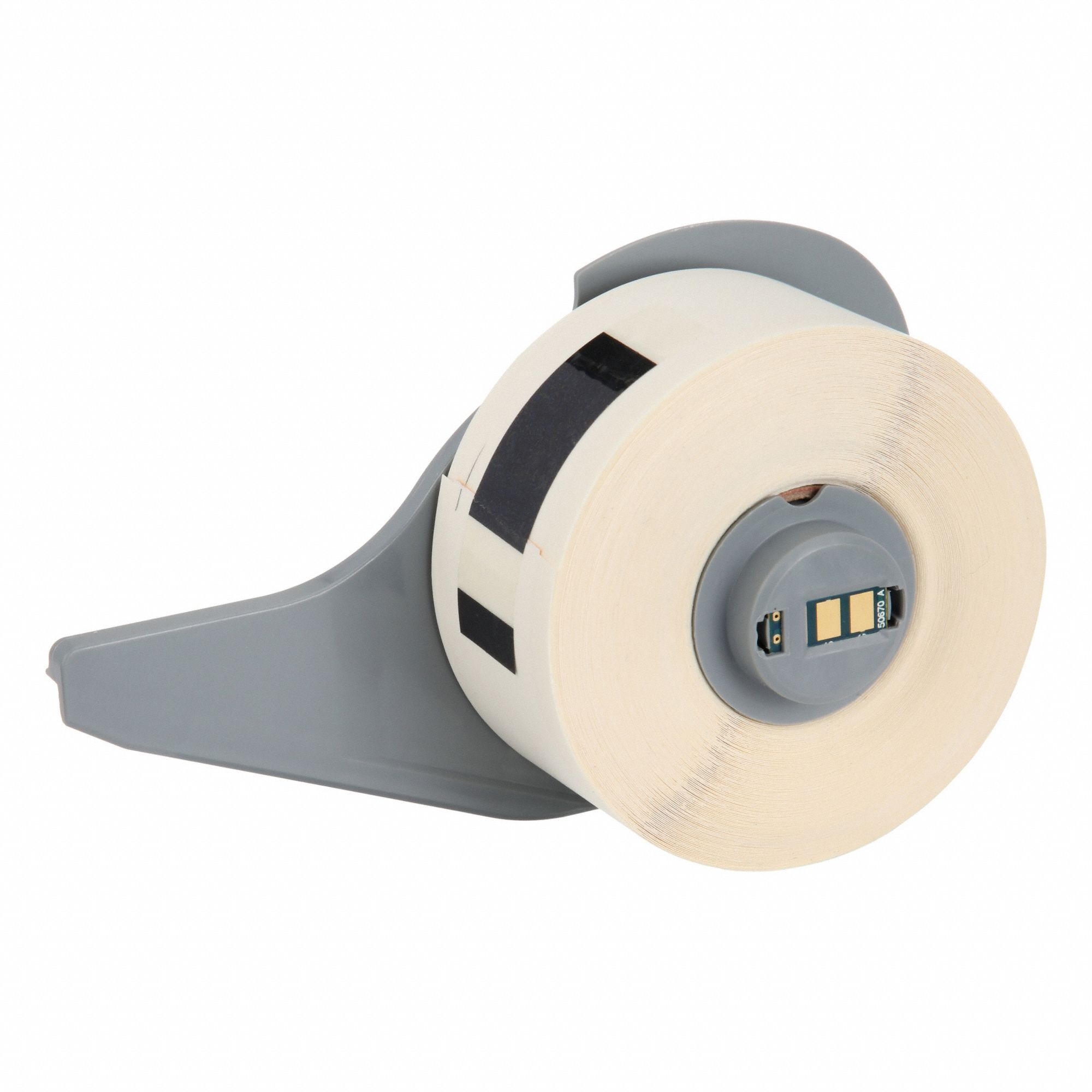 Continuous Label Stock: 1 in x 50 ft, Polyester, Yellow (Gloss), Indoor